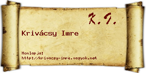 Krivácsy Imre névjegykártya