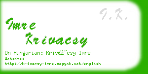 imre krivacsy business card